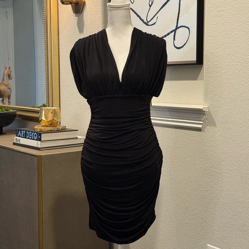 BCBGMaxAzria Black Ruched Dress